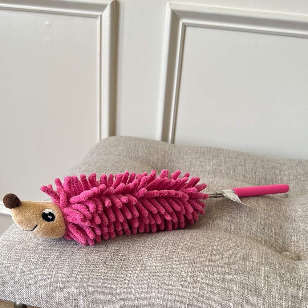 Pink Hedgehog Cleaning Duster